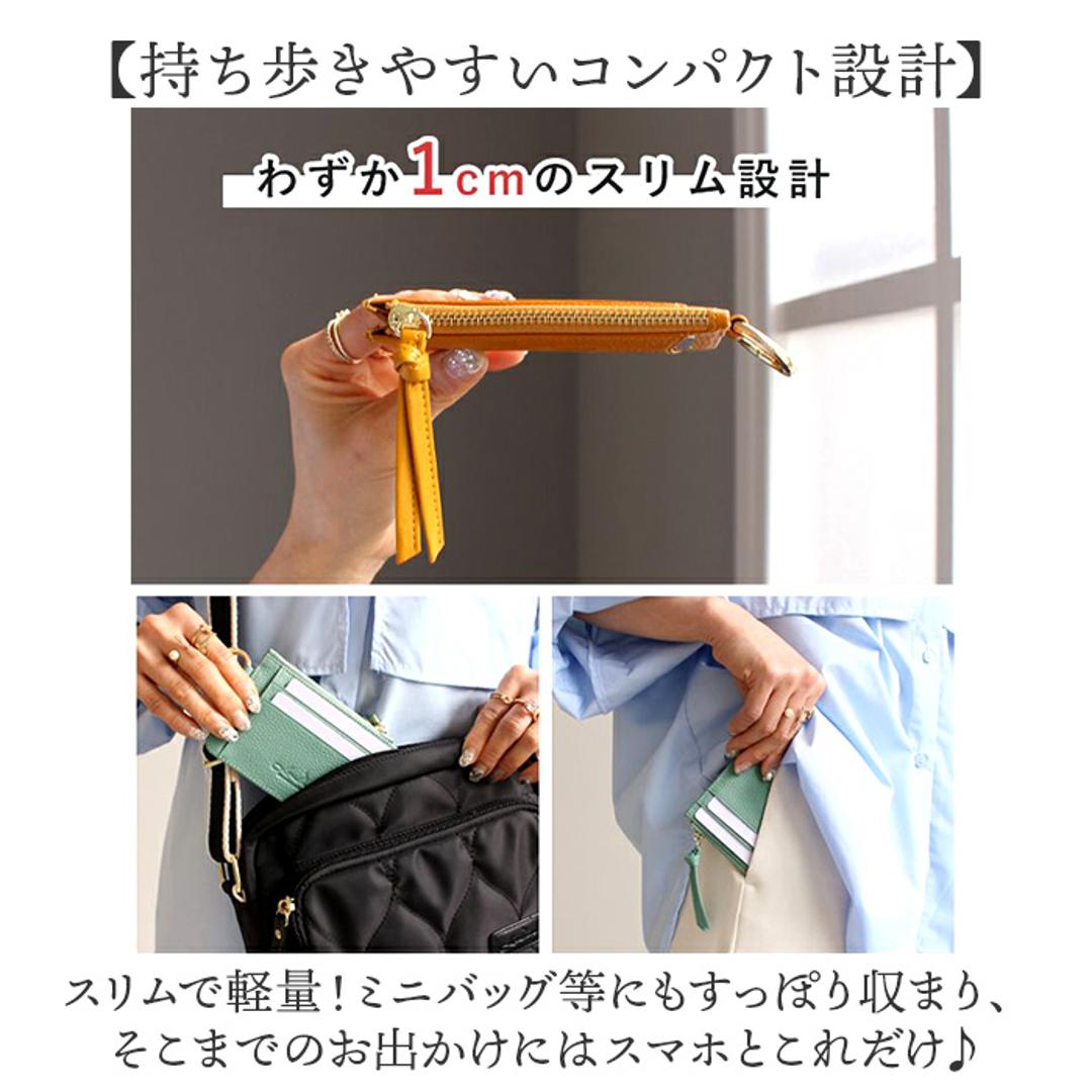 LIZDAYS パスケース コインケース 通販 定期入れ レディース フラグメントケース 本革 小銭入れ カードホルダー カード入れ カードケース ミニ財布 ミニポーチ カラビナ リズデイズ lz-67107 スリム 薄型 通勤 通学 かわいい おしゃれ ブラック ・