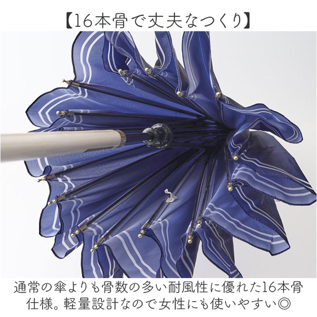 傘 16本骨 レディース おしゃれ 通販 耐風傘 55cm 手開き 長傘 耐風 かさ カサ 雨傘 レディース傘 可愛い 女性 大人 高校生 オシャレ かわいい シンプル 軽量 軽い 通勤 通学 Natural basic 雨具 女性用 レディース雨傘 ラインボーダー/パープル ・