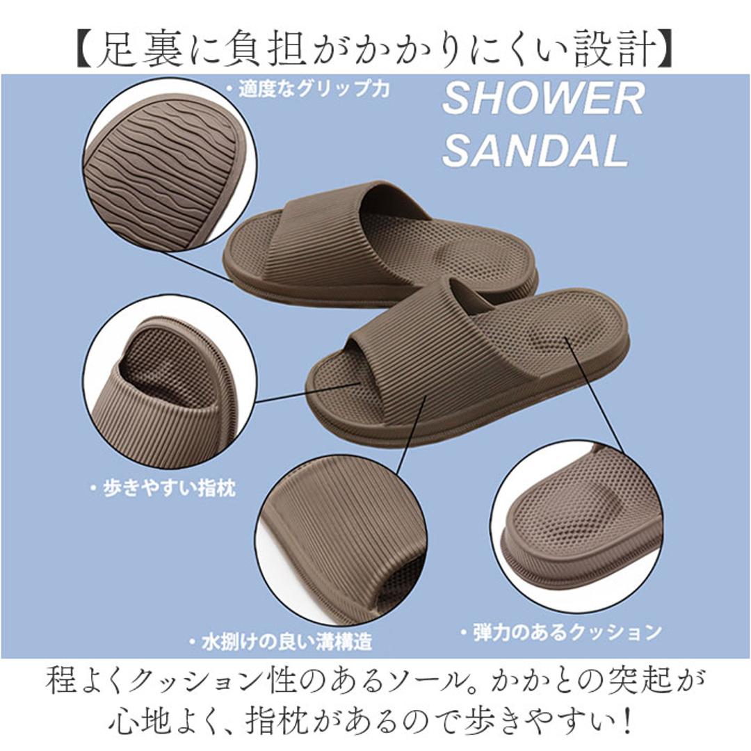 オクムラ スリッパ 通販 サンダル シャワーサンダル バススリッパ ビーチサンダル ベランダサンダル バスサンダル スライドサンダル 水に濡れても滑りにくい 滑りにくい プール ベランダ 旅行 洗える 丸洗い 靴 メンズ靴 ブルー Lサイズ