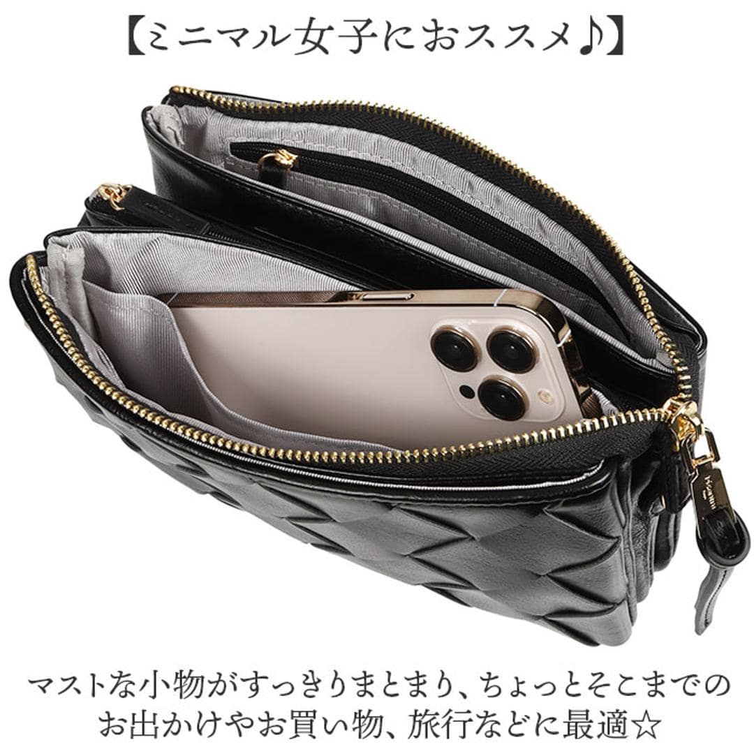 ピソラロ pisoraro 財布 ポシェット 通販 お財布ショルダー ピソラロ財布 お財布ポシェット スマホポシェット ミニショルダーバッグ ミニバッグ ウォレットバッグ パーティバッグ バッグ バック おしゃれ 大人 可愛い きれいめ オシャレ PR176 BLACK ・