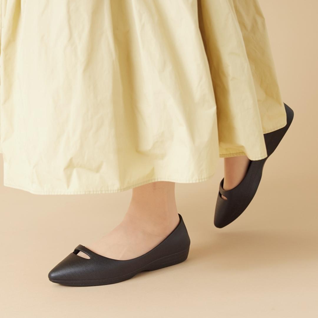 リカバリーサンダル パンプス 通販 フラットパンプス レインパンプス リカバリー PROFEEL プロフィール リカバリーパンプス PRF-001 軽量 軽い 耐水 洗える 履きやすい 歩きやすい 疲れにくい レディースシューズ レディース靴 ブラック S(22.5-23cm)