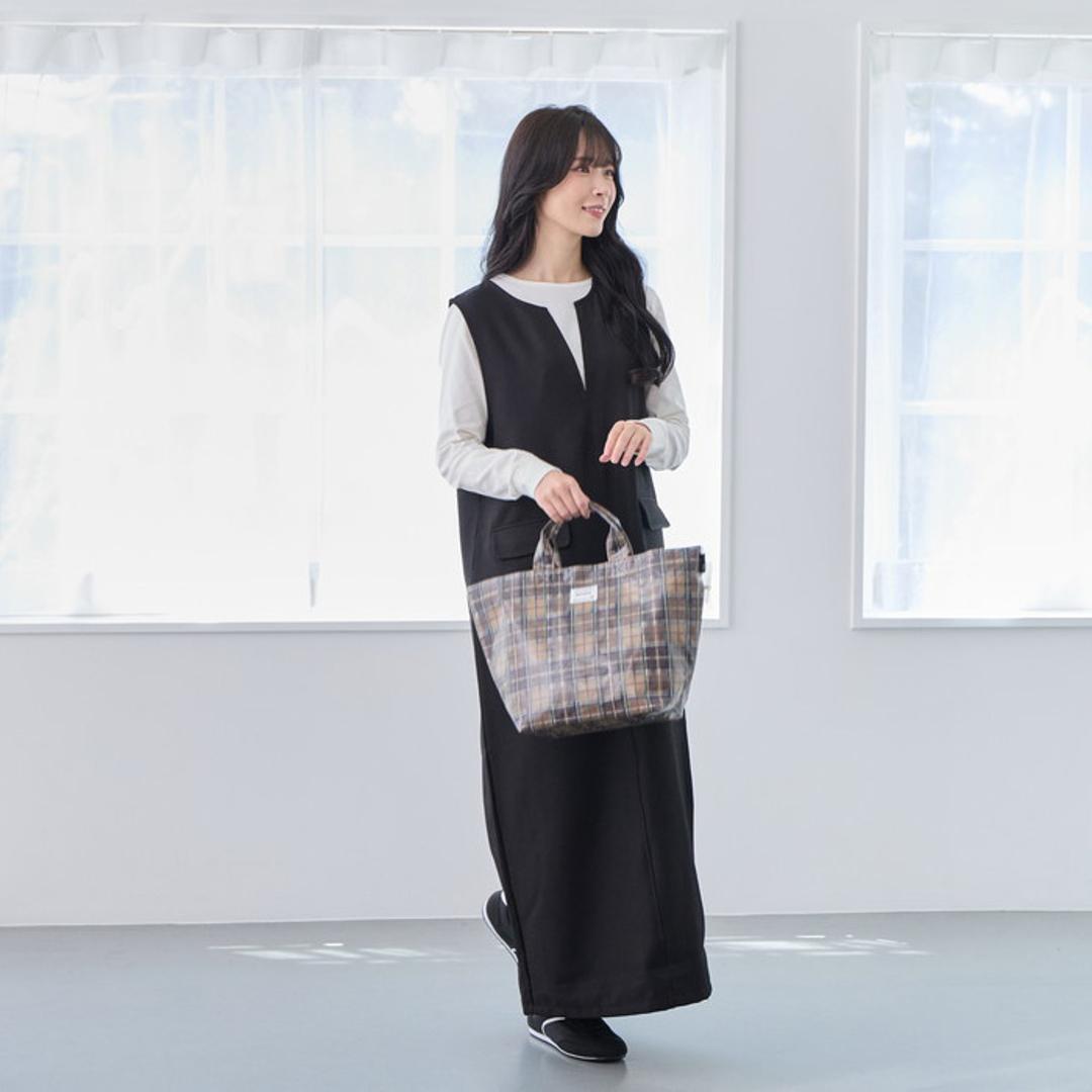 ルートート ラミネート ROOTOTE 3608 通販 トートバッグ トートバック 横型 舟形 ランチトートバッグ サブバッグ レディース 小さめ 通勤 通学 軽量 軽い 撥水 チェック柄 シンプル おしゃれ 大人 かわいい DELI レディースバッグ C-GREEN ・