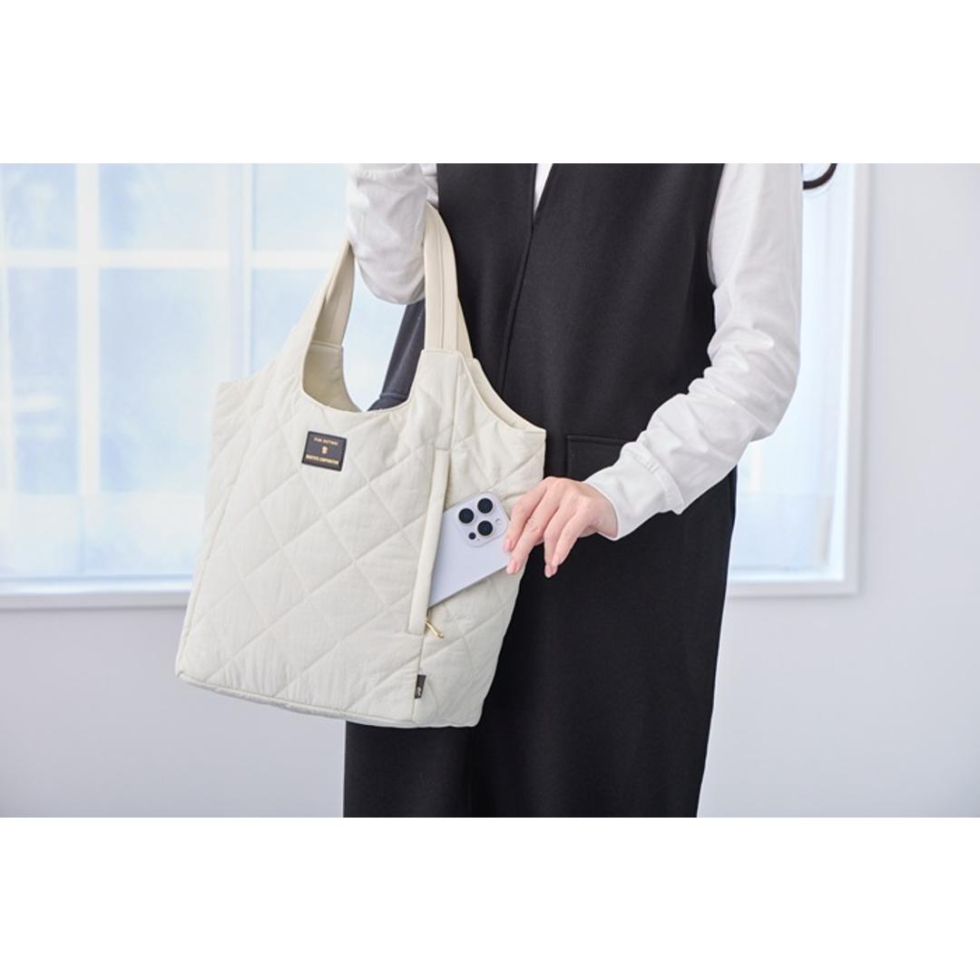 ROOTOTE ルートート トートバッグ 3674 通販 トートバック 肩掛けバッグ 肩掛けカバン 通勤 通学 軽量 軽い 自立 はっ水 ナイロン 仕切りあり 仕切り付き キルティング 整理整頓 Parootie ROUND Quilt レディースバッグ BLACK ・