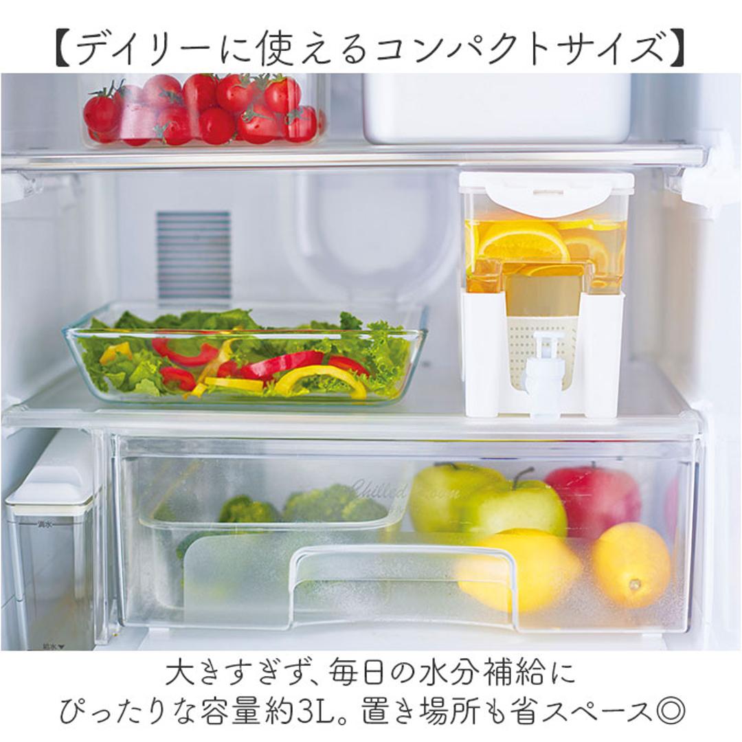 ドリンクサーバー 保冷 通販 ピッチャー 冷水筒 冷蔵庫 冷水ポット 蛇口のレバー 洗いやすい お手入れ簡単 大容量 お茶 お水 麦茶 麦茶ポット 麦茶サーバー 冷蔵庫ポット おしゃれ かわいい プラスチック 贈り物 ギフト クリア ・