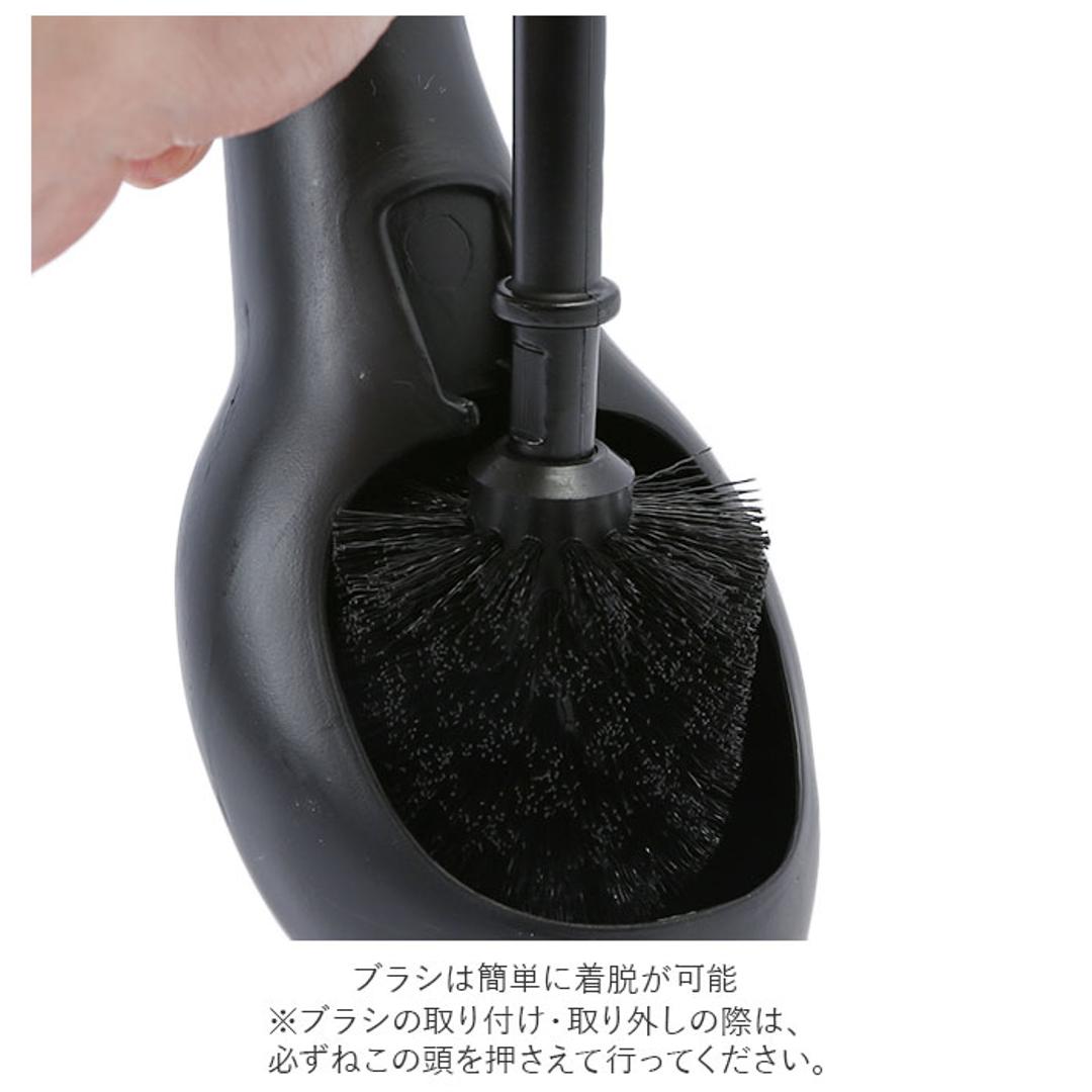 トイレブラシ かわいい 通販 おしゃれ コンパクト ポット セット 収納 トイレ掃除 ブラシ 猫グッズ 雑貨 ネコ ねこ ケースセット 掃除用品 猫雑貨 黒猫 ねこのしっぽの物語 ME3713.クロ ・