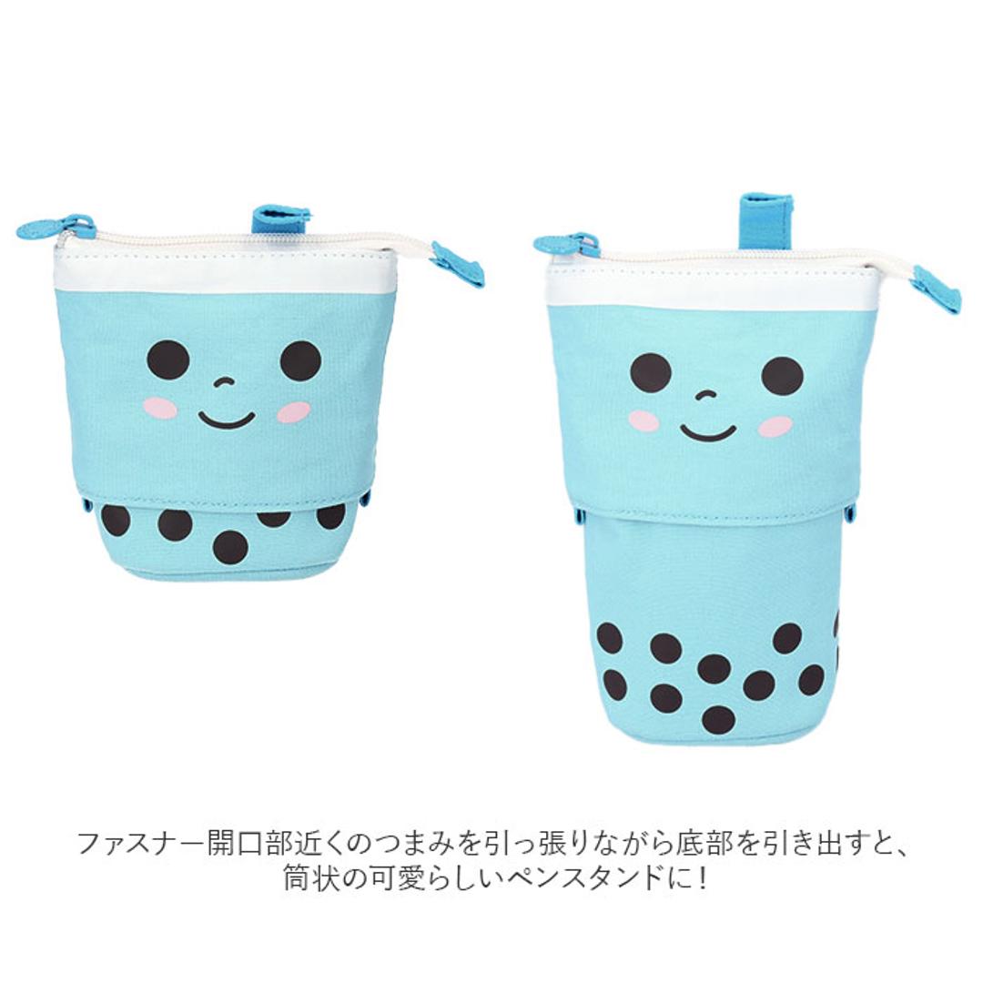 ペンケース かわいい 通販 タピオカ 筆箱 ふで箱 ふでばこ 文房具 文具 ポーチ 筆入れ 女の子 男の子 小学生 中学生 高校生 大学生 学生 便利 ブルー ・