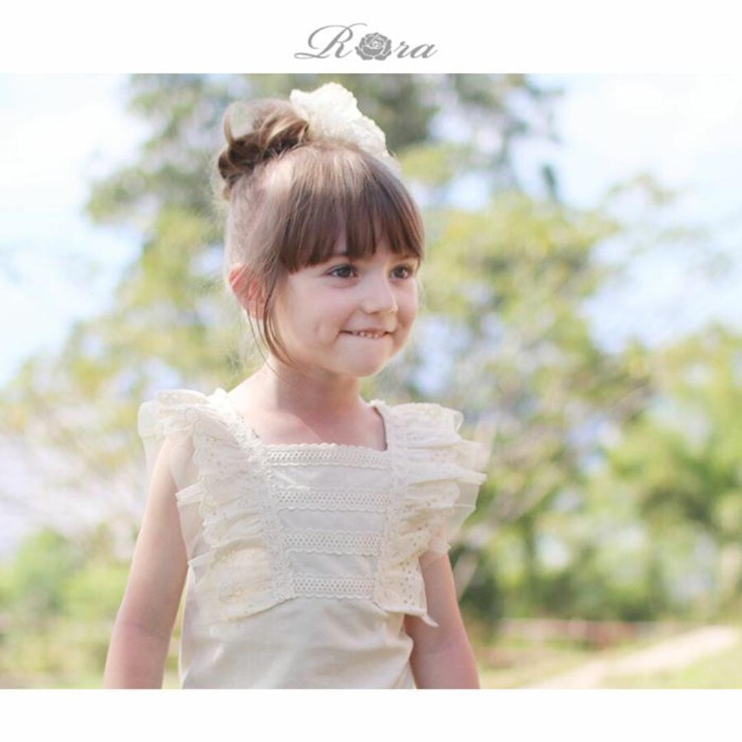Rora ヘアゴム キッズ 通販 ノンノン 髪ゴム 髪飾り 髪留め リボン レース 大きい パール 女の子 子供 子ども こども おしゃれ かわいい フォーマル 大人っぽい 上品 入園式 卒園式 入学式 卒業式 結婚式 パーティー ヘアアレンジ ヘアアクセサリー オフホワイト FREE