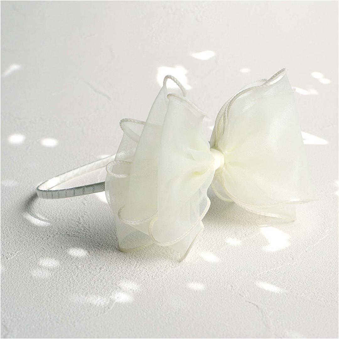 RORA カチューシャ 細め 通販 ローラ グレース ヘッドドレス ヘアアクセサリー 髪飾り キッズ 子供 子ども こども 女の子 女子 リボン シフォン フォーマル おしゃれ かわいい 入園式 卒園式 入学式 卒業式 発表会 結婚式 キッズファッション アイボリー ・