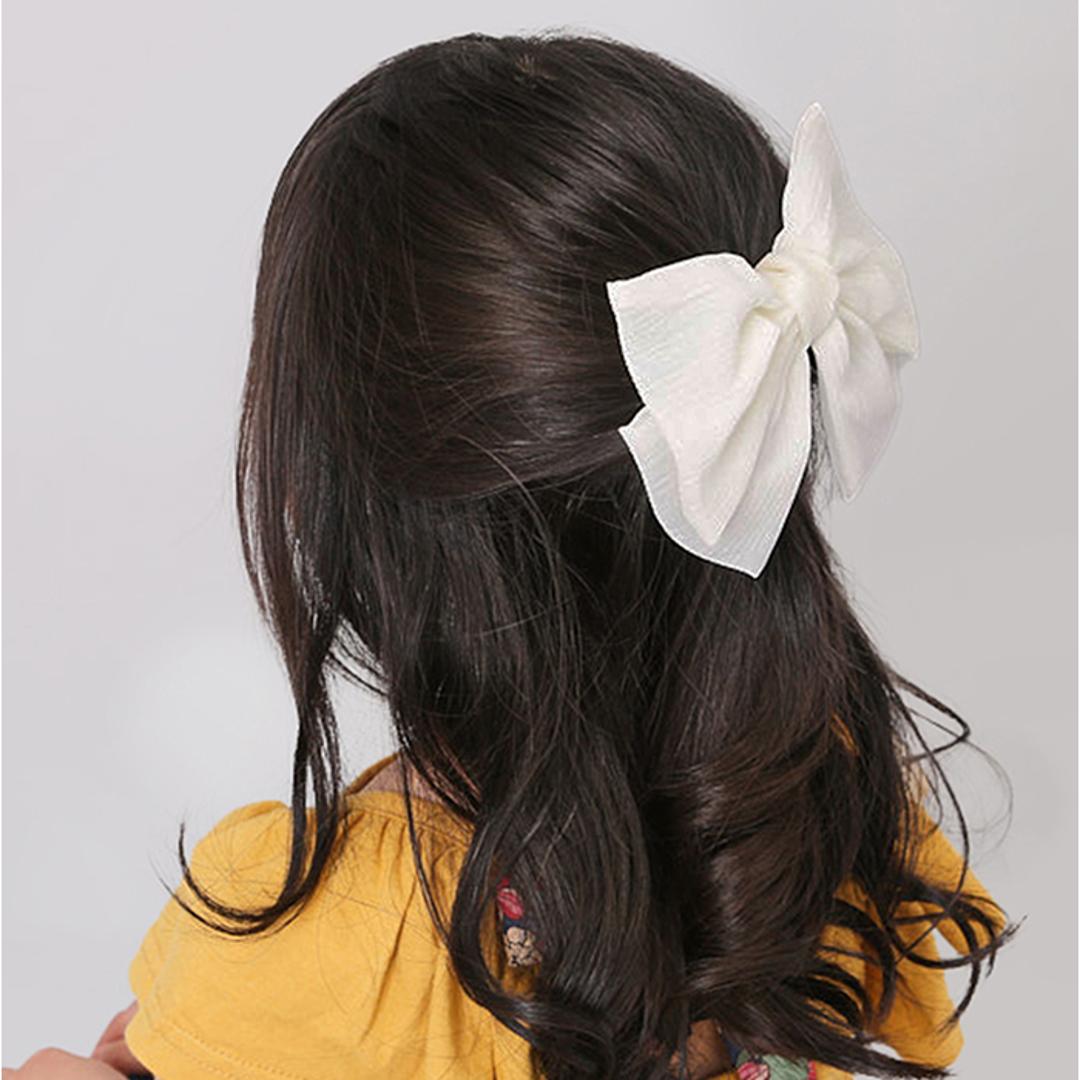 RORA ヘアクリップ 通販 ローラ ケイト バレッタ ヘアアクセサリー 髪飾り キッズ 子供 子ども こども リボン 透け感 大きめ しっかり かわいい おしゃれ 女の子 女子 入園式 卒園式 入学式 卒業式 フォーマル 発表会 結婚式 キッズファッション アイボリー ・