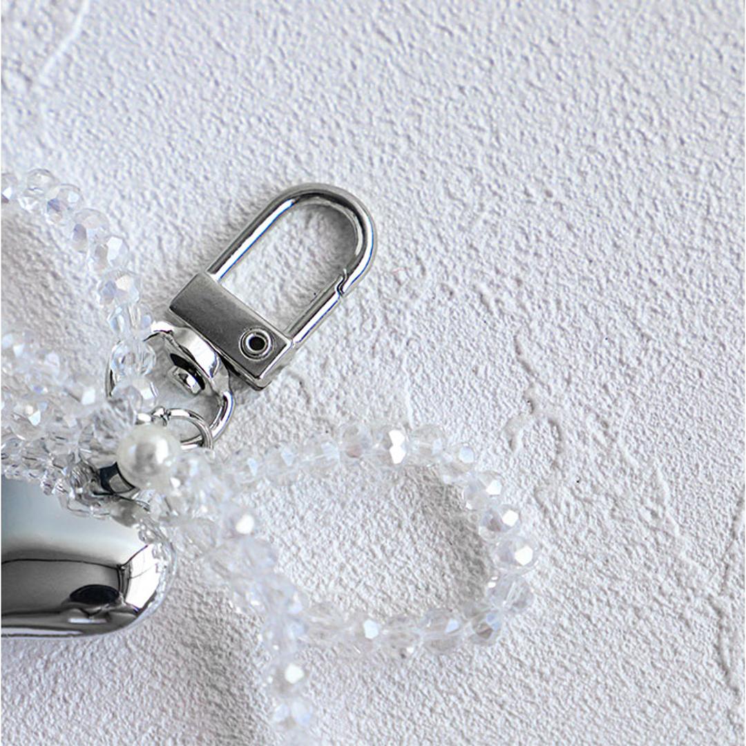 Rora キーリング 通販 ローラ クリストール キーホルダー キーチャーム バッグチャーム ナスカン ハート パール ハート型 チャーム シルバー おしゃれ かわいい キッズ 子供 こども 子ども 女の子 女子 レディース ファッション雑貨 キッズファッション クリアー ・