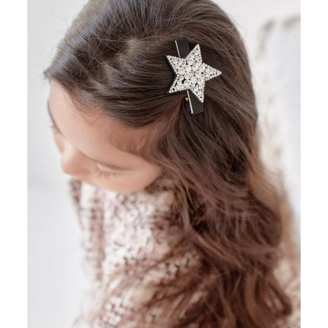 Rora ヘアクリップ キッズ 通販 ヘア クリップ 48472102 プラハジルコニアスターヘアクリップ 星 キラキラ 子供 女の子 卒園式 入学式 結婚式 発表会 かわいい オシャレ 可愛い ヘアアレンジ ヘアーアクセサリー ヘアアクセサリー キッズファッション クリスタル フリー