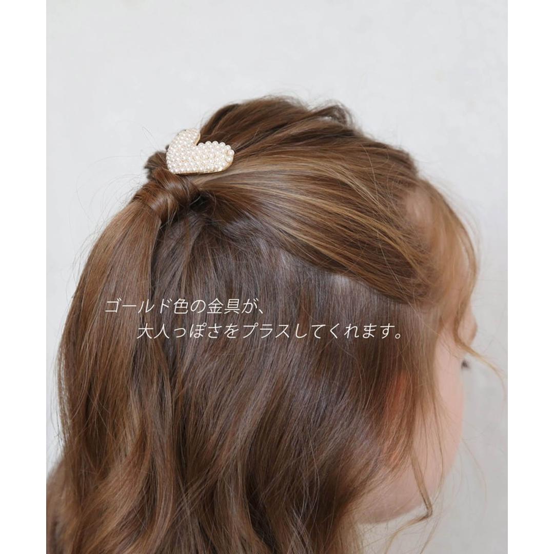 Rora ポニーフック 通販 ハートン 髪飾り ポニー フック ヘアカフ ヘアフック ポニーテール ハート パール ゴールド 女の子 子供 子ども こども フォーマル 卒園式 入学式 卒業式 結婚式 パーティー 発表会 七五三 ヘアアレンジ ヘアアクセサリー ホワイト フリー