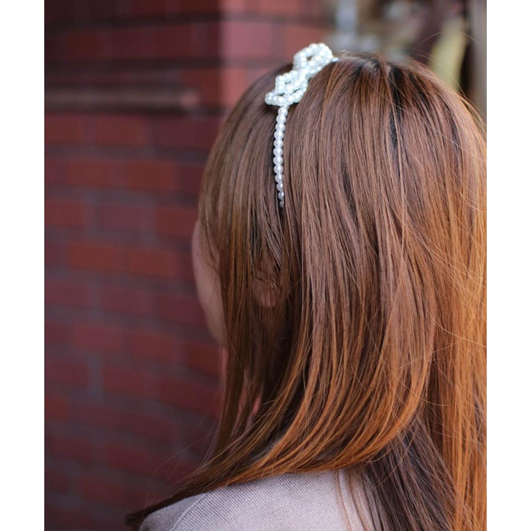Rora カチューシャ キッズ 通販 オードリー ヘッドドレス 髪飾り ヘアバンド パール リボン 細め 細い フォーマル 女の子 子供 子ども こども 結婚式 パーティー 卒園式 入学式 七五三 誕生日 ピアノ発表会 かわいい おしゃれ ヘアアクセサリー ホワイト フリー