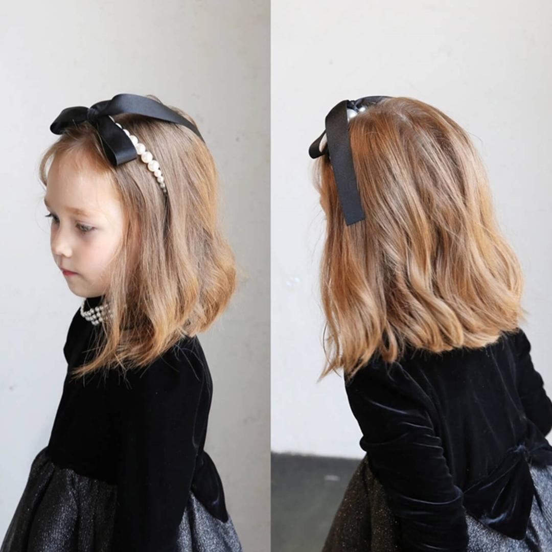 Rora カチューシャ 通販 リボン パール 68272302 髪飾り ヘッドドレス 子供 女の子 フォーマル 可愛い おしゃれ 発表会 入園式 卒園式 入学式 子ども用アクセサリー ヘアアレンジ ヘアーアクセサリー ヘアアクセサリー キッズファッション ブラック フリー