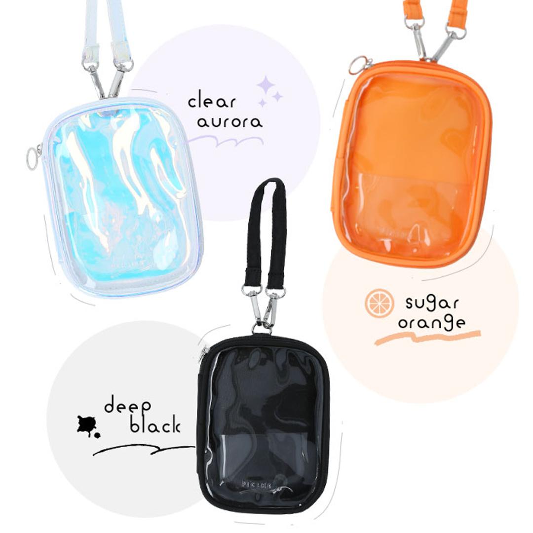 q-lia クーリア アクスタケース Mサイズ 通販 アクスタ アクリルスタンドケース マルチケース ポーチ ミニポーチ 収納ケース 収納 M キーホルダー 持ち運び クリア 透明 推し活 推し 推し色 ペールブルー ・