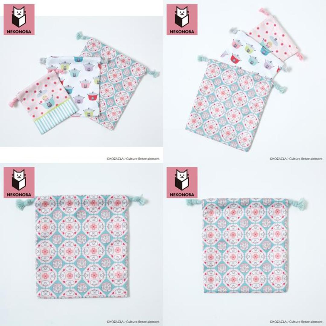 NEKONOBA グッズ 通販 ネコノバ 巾着 セット 巾着袋 きんちゃく コップ袋 小物入れ 給食袋 ポーチ バッグ 3枚セット 3サイズセット 3枚組 猫 ねこ ネコ 猫グッズ キャラクター かわいい おしゃれ 可愛い オシャレ キッズファッション ゆかいなネコ台湾ver1 ・