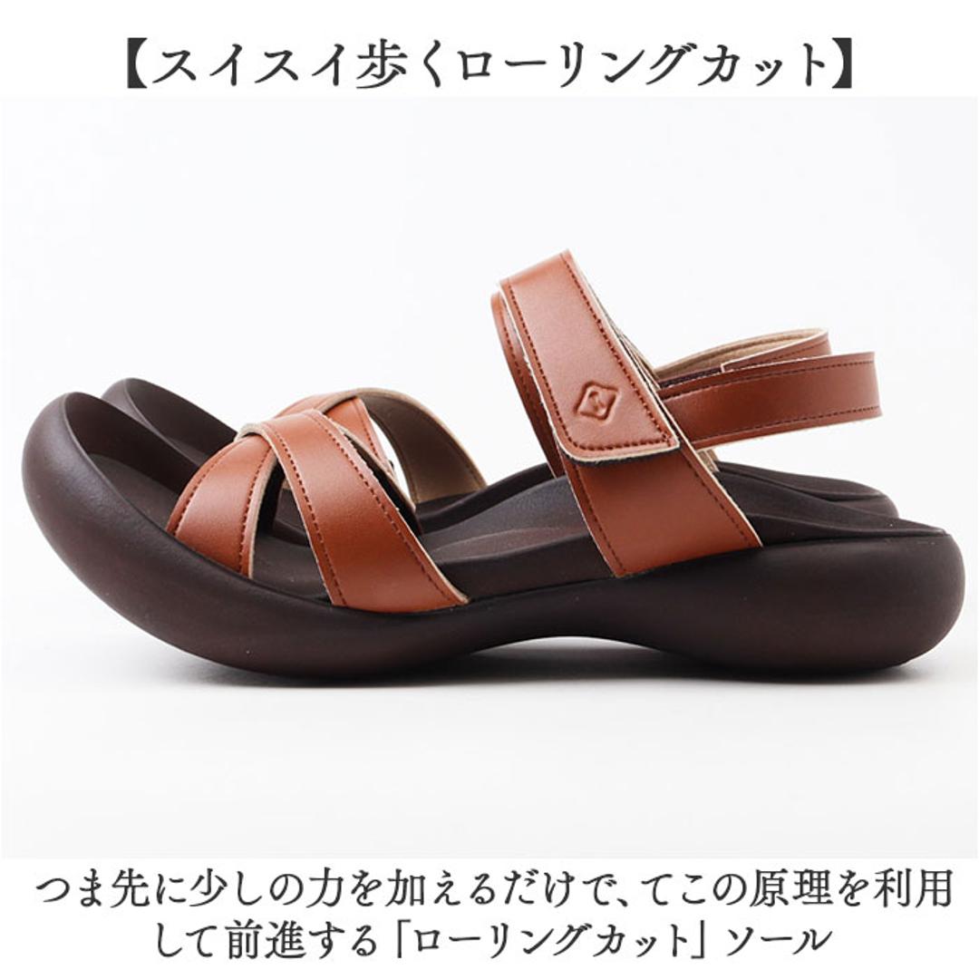 リゲッタカヌー サンダル CJFD5326a 通販 日本製 コンフォートサンダル ストラップサンダル RegettaCanoe リゲッタ カヌー クロスベルト ストラップ レディース 歩きやすい 履きやすい 痛くなりにくい 無地 おしゃれ シンプル レディース靴 ブラック M(23-23.5cm)