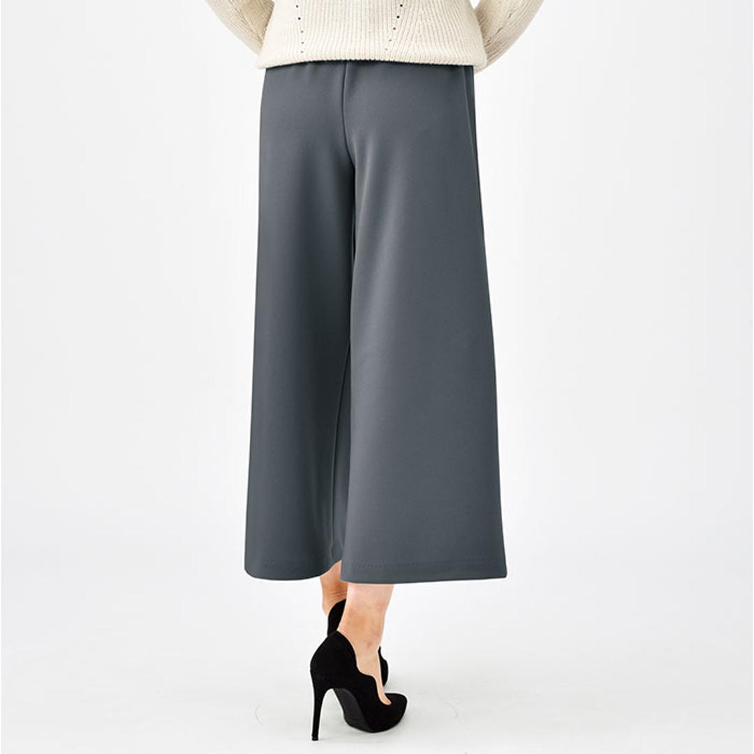 キュロット レディース 通販 日本製 ワイドパンツ ガウチョ 裏起毛キュロット ガウチョパンツ キュロットスカート パンツ ワイド ウエストゴム ゴム替え 裏起毛 ズボン あったか あたたかい 暖かい 秋 冬 シンプル 無地 ボトムス ブラック Mサイズ