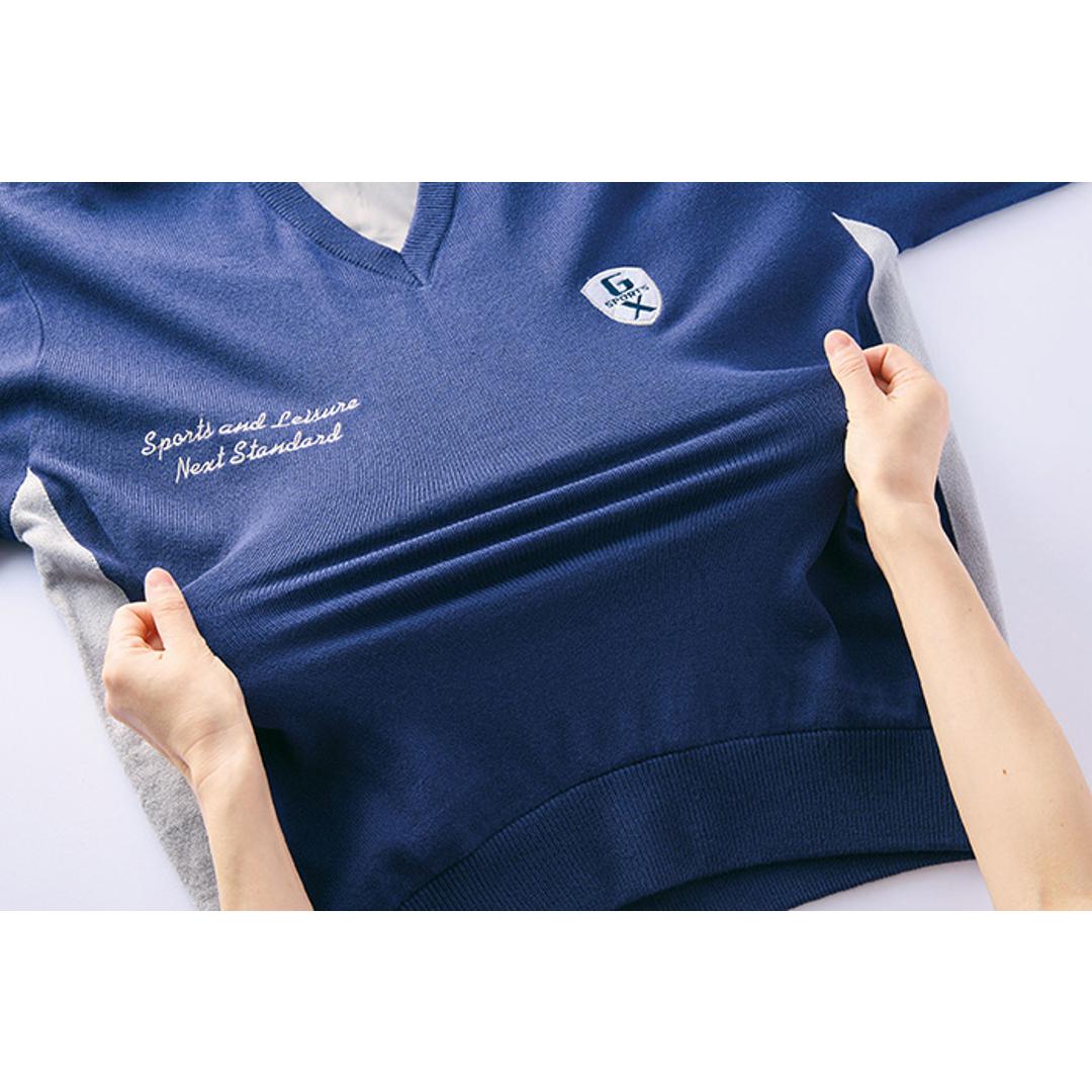 ニット メンズ 長袖 通販 セーター Vネックセーター ゴルフ 秋冬 秋物 冬物 暖かい 防風 あったか 防風だけどストレッチで快適ニット おしゃれ シンプル 男性 紳士服 メンズウエア ゴルフウェア メンズウェア トップス メンズファッション ネイビー Sサイズ