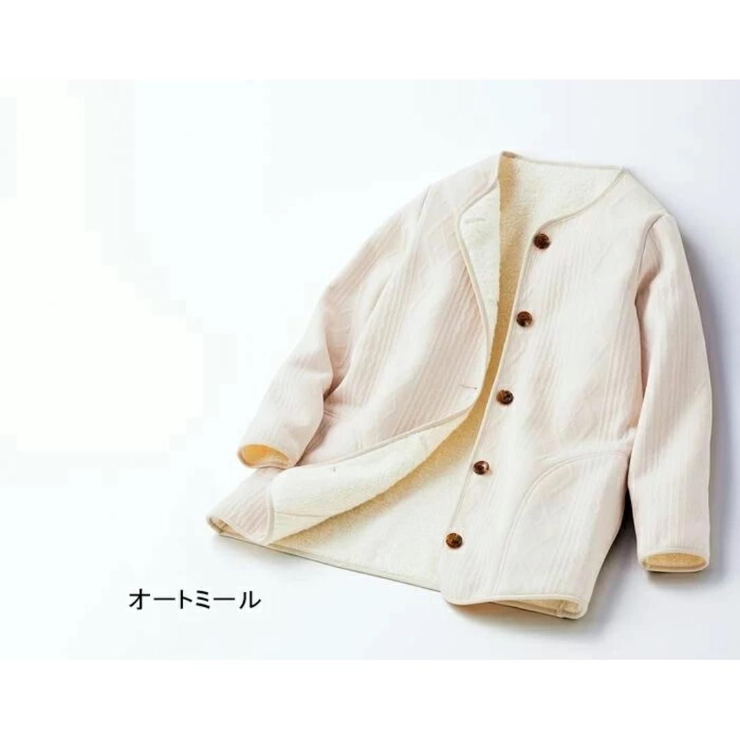 ジャケット レディース カジュアル 961503 通販 上着 羽織り 羽織 ロングジャケット レディースジャケット ロング丈 ロング 裏ボア ジャカード ストレッチ ポケット あったか ぬくぬく あたたかい シンプル ベーシック 女性用 アウター オートミール Mサイズ