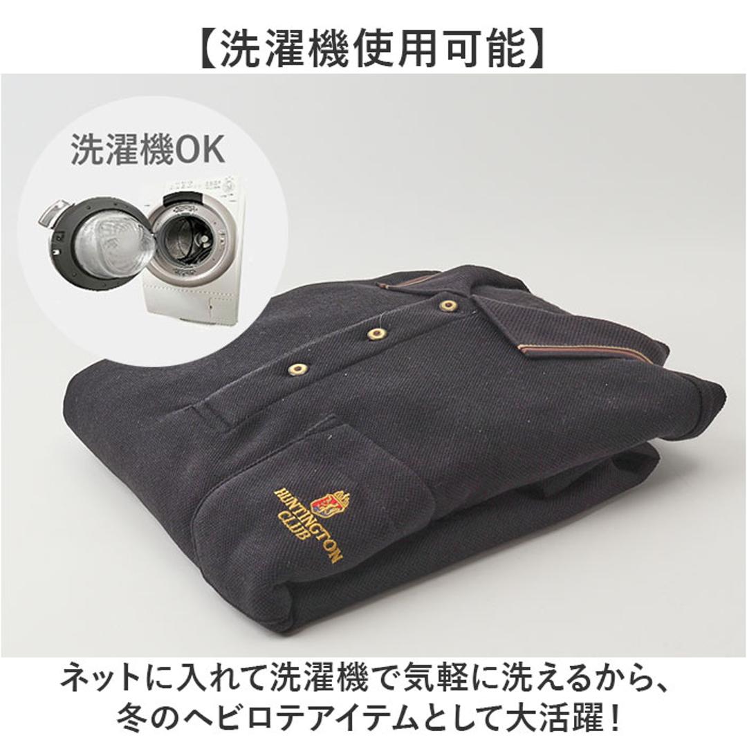 ポロシャツ 長袖 メンズ 通販 シャツ メンズシャツ トップス おしゃれ 長袖シャツ カジュアルシャツ カジュアル 長袖ポロシャツ 裏起毛 あたたかい あったか HUNTINGTON CLUB ハンティントンクラブ 胸ポケット付き シニア 紳士 オシャレ ブラック Mサイズ