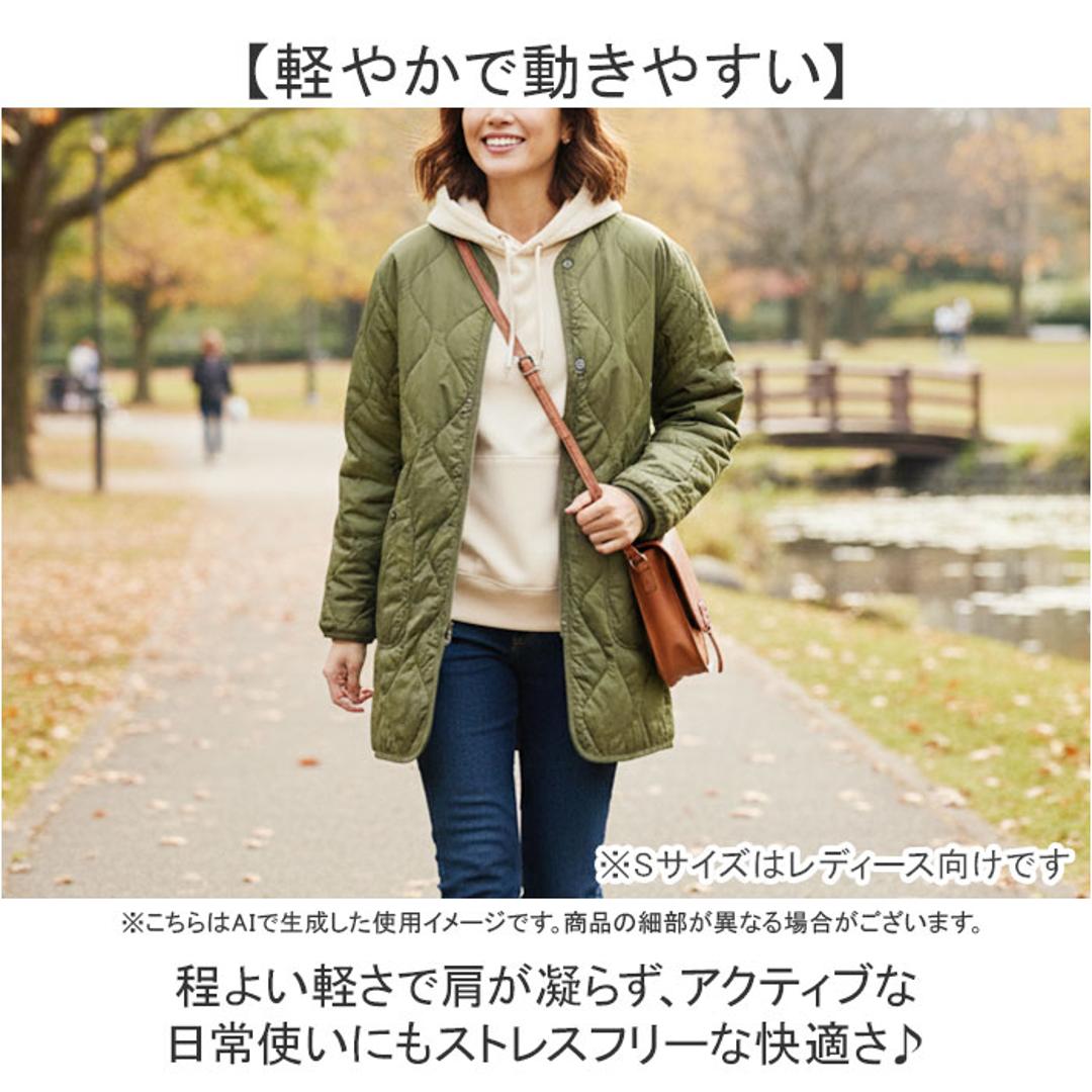 HOUSTON M-51 通販 キルティングコート キルティングジャケット キルティング ブルゾン アウター キルト ヒューストン ジャケット コート 秋冬 メンズ レディース 防寒 中綿 ノーカラー ミリタリー ゆったり あったか カジュアル おしゃれ BLACK Sサイズ