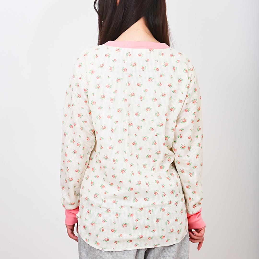 JEMORGAN サーマル レディース 通販 ジェーイーモーガン JE130-59S クレリック ヘンリーネック ワッフル ロンT Tシャツ 長袖Tシャツ カットソー 長袖 トップス ワッフル生地 パック入り おしゃれ シンプル レディースファッション ピンク(34) ・