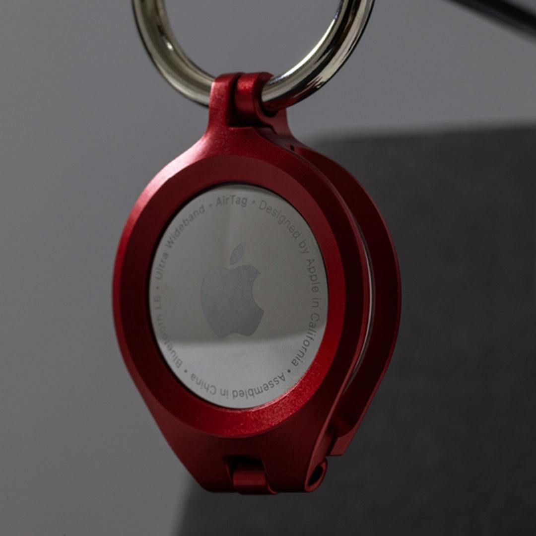 AirTag ケース アルム 通販 air tag キーホルダー AirTagケース AirTag保護ケース エアタグケース 保護カバー アルミバンパー キーリング おしゃれ オシャレ シンプル アルミ合金製 カラビナ付き 落下防止 軽量 軽い AT-AB ブラック ・