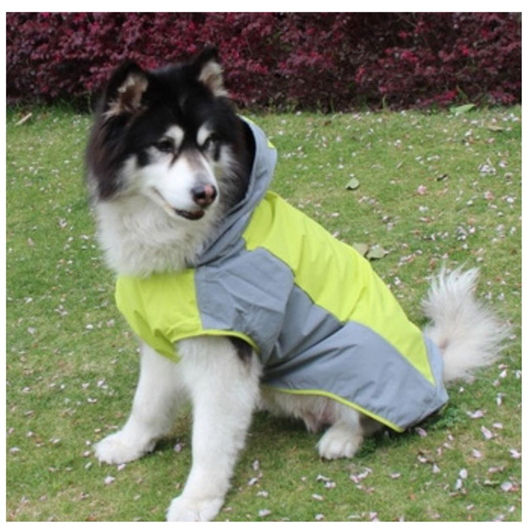 犬 レインコート 中型犬 大型犬 通販 犬用レインコート ペット服 犬服 犬用 カッパ かっぱ 合羽 着せやすい おしゃれ シンプル 無地 フード付き お散歩 雨の日 雪 ドッグウエア ドッグウェア 犬用品 ペットグッズ イエロー 【即日発送】6号