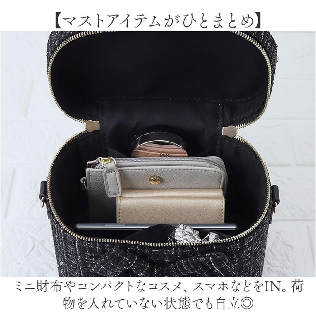 バニティバッグ ショルダー 通販 ショルダーバッグ バニティポーチ ハンドバッグ 斜めがけバッグ 肩掛け レディース おしゃれ かわいい 333137 ガーリー 大人かわいい リボン 女性 女子 通勤 通学 高校生 中学生 オシャレ 可愛い レディースバッグ BLACK ・