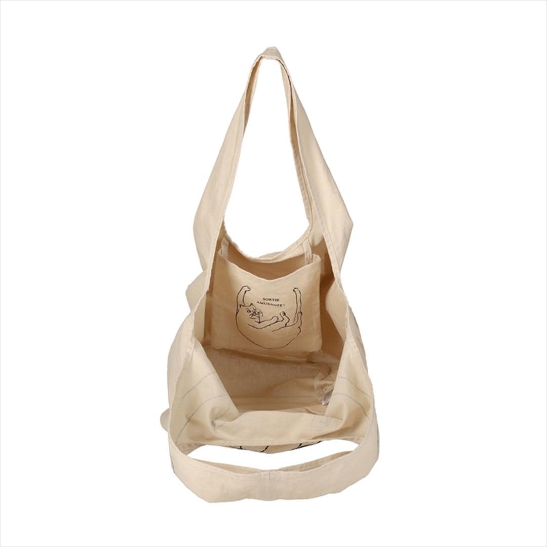 ルートート トートバッグ ROOTOTE 1188 通販 トートバック 肩掛けバッグ エコバッグ 買い物バッグ 折りたたみバッグ サブバッグ コンパクト 大きめ A4 大容量 レディース おしゃれ かわいい 通学 通勤 猫 ねこ 綿 ROUND ラウンド SHIRO ・