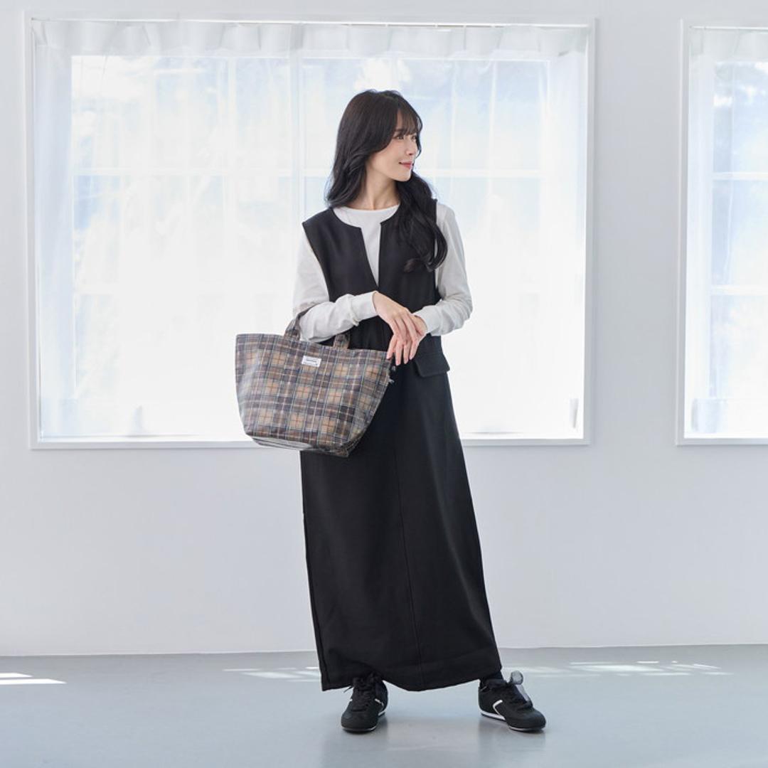 ルートート ラミネート ROOTOTE 3608 通販 トートバッグ トートバック 横型 舟形 ランチトートバッグ サブバッグ レディース 小さめ 通勤 通学 軽量 軽い 撥水 チェック柄 シンプル おしゃれ 大人 かわいい DELI レディースバッグ C-GREEN ・