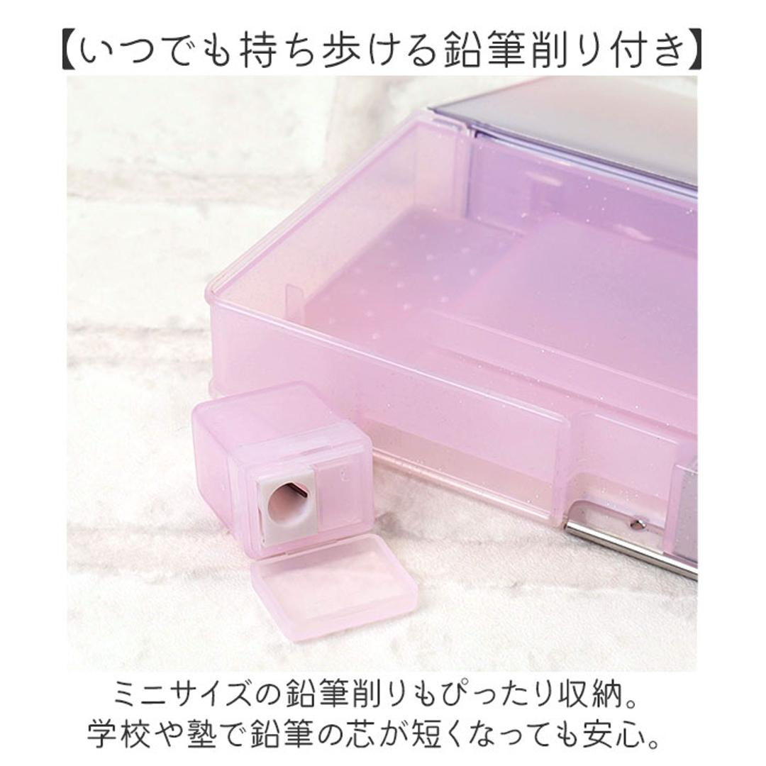 ペンケース ソフト 通販 筆箱 筆入れ ふでいれ ペン入れ ソフトペンケース 箱 箱型 こども 子供 子ども 文具 文房具 小学校 中学生 高校生 ステーショナリー お祝い かわいい 可愛い 女の子 女児 キッズ ギフト 贈り物 スパンコールグラデ/パープル ・