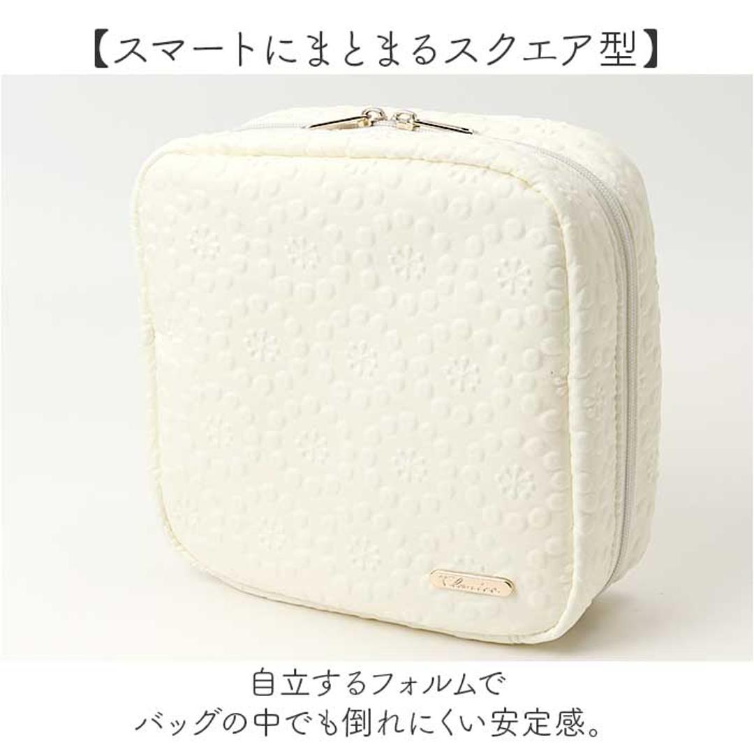 スクエアポーチ おしゃれ 通販 小物入れ 化粧ポーチ メイクポーチ コスメポーチ トラベルポーチ ポーチ 持ち運び コンパクト 収納 整理 レディース 女性 カジュアル かわいい オシャレ 可愛い 小物収納 旅行 トラベル ギフト 贈り物 フロルシックベージュ ・