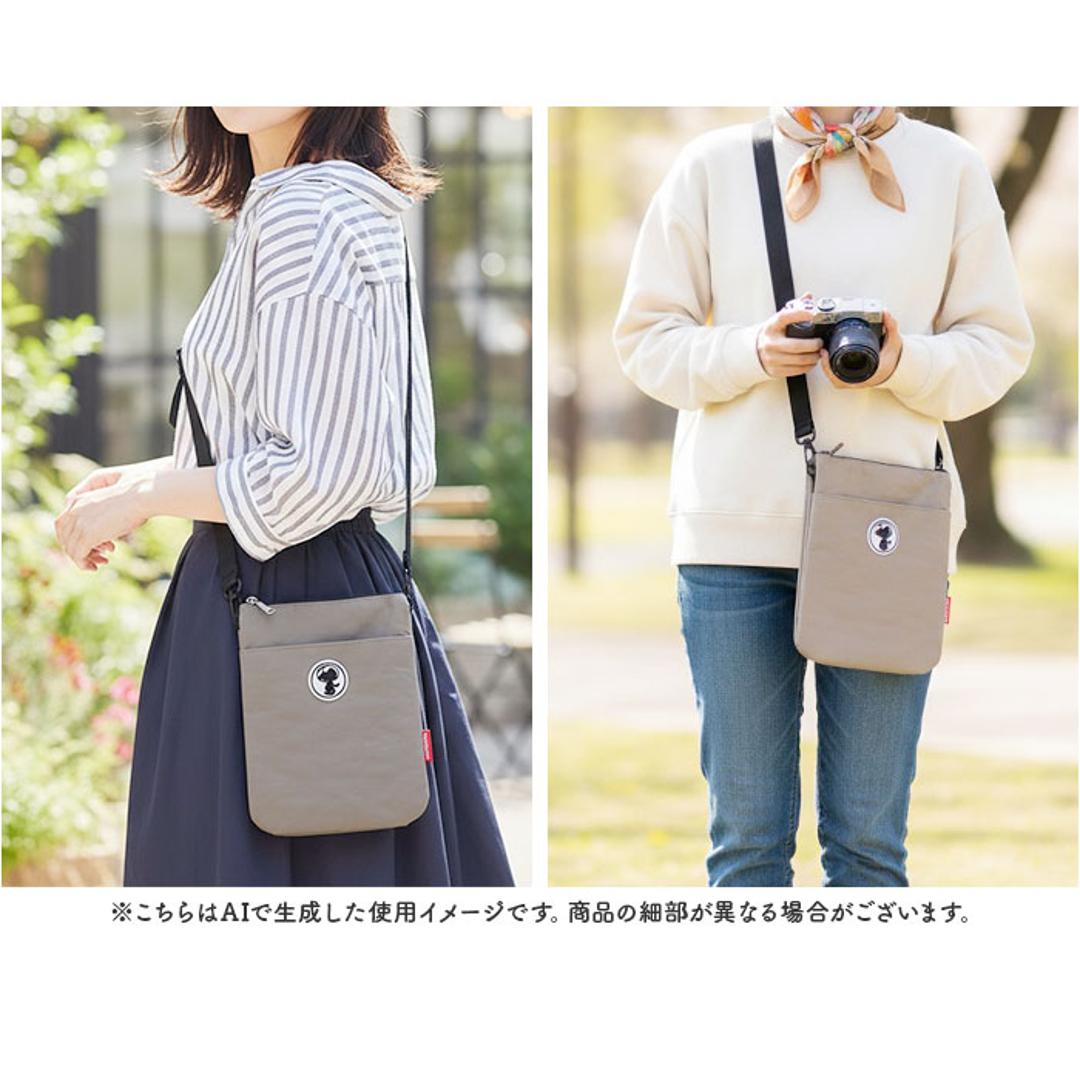 ショルダーバッグ ナイロン レディース 通販 zucchero×PEANUTS ズッケロ×ピーナッツ 斜めかけ 肩掛け ナイロンショルダーバッグ ミニショルダーバッグ スヌーピー 小さめ 柔らかい 通勤 通学 軽量 ミニバッグ シンプル ギフト 贈り物 ブラック ・