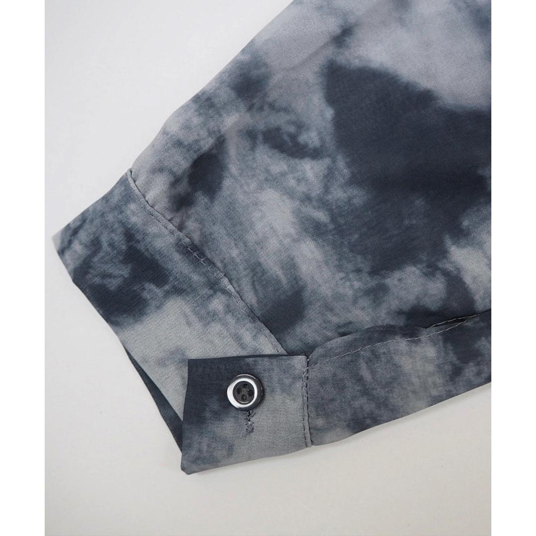 シアーシャツ 長袖 通販 シアーブラウス シアー ブラウス 長袖シャツ レディース トップス シースルーシャツ シャツ タイダイ柄 薄手 透け感 羽織り 春夏秋 冷房対策 カジュアル オシャレ かわいい 可愛い おしゃれ レディースファッション ブルー系その他2 ・