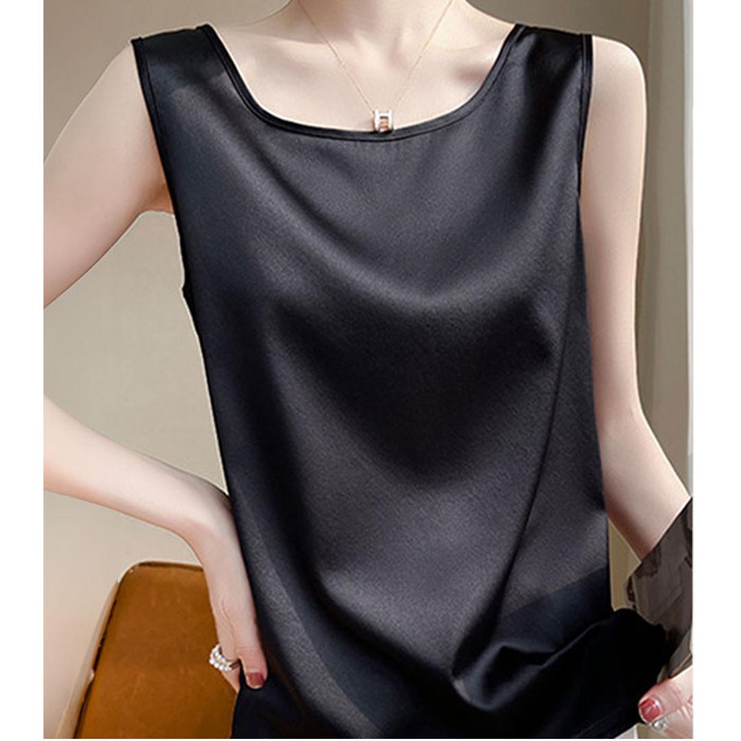 タンクトップ レディース ゆったり 通販 ノースリーブ さらさら ラウンドネック トップス インナー 大人 かわいい きれいめ 上品 シンプル 無地 オフィスカジュアル おしゃれ 可愛い 女性 top-102 ダイヤモンドハーツ Diamond Hearts ホワイト Mサイズ