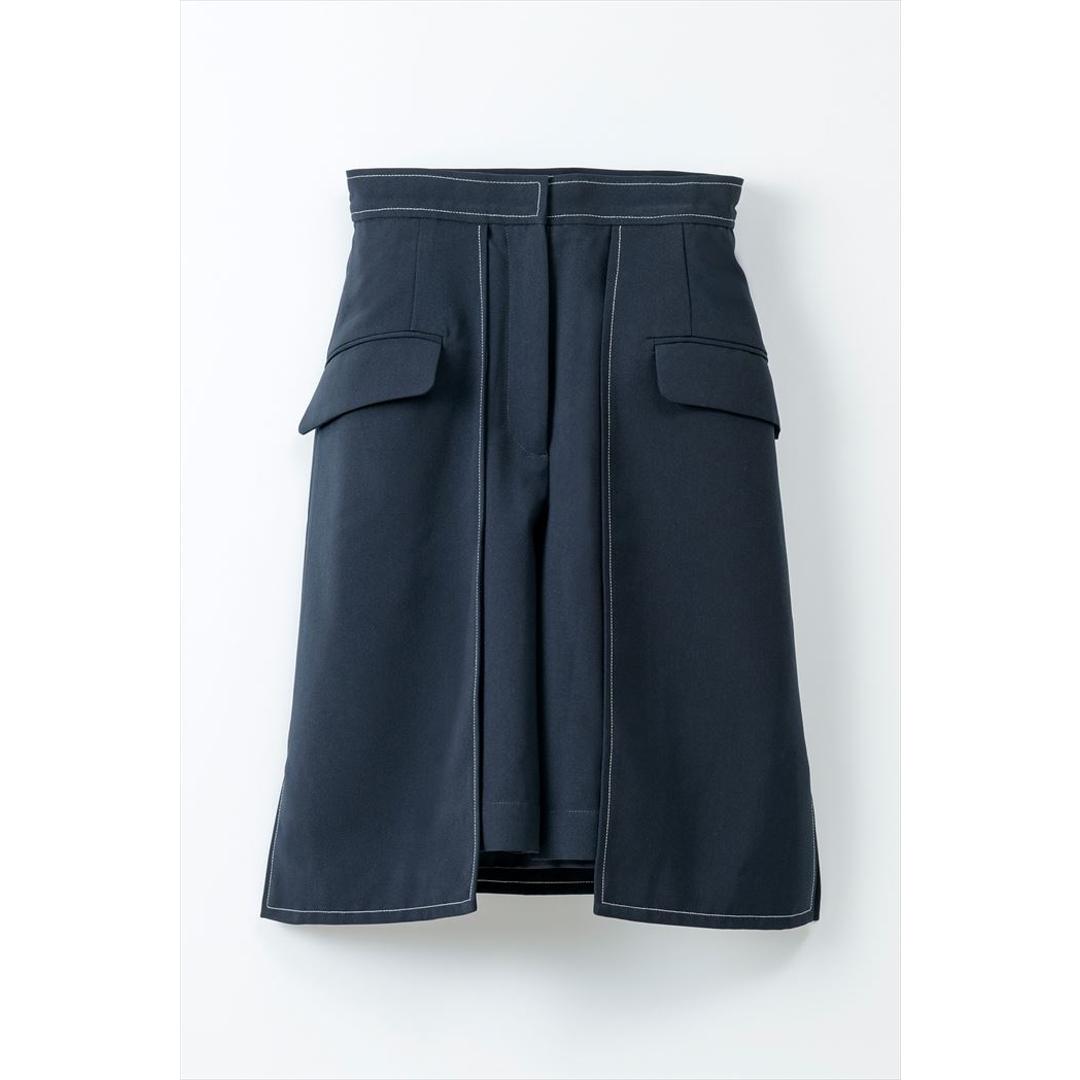 MIND マインド ショートパンツ タイトスカート 通販 ショート パンツ ズボン スカート レイヤード ひざ丈 膝丈 ポケットショートパンツ ショート丈 ポケット デザイン 無地 シンプル カジュアル レディース 女性 大人 おしゃれ ボトムス 婦人服 beige Sサイズ