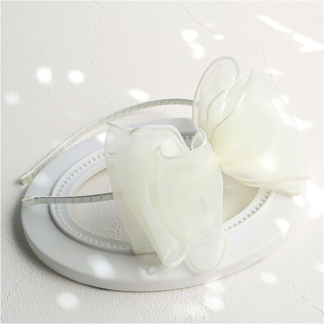 RORA カチューシャ 細め 通販 ローラ グレース ヘッドドレス ヘアアクセサリー 髪飾り キッズ 子供 子ども こども 女の子 女子 リボン シフォン フォーマル おしゃれ かわいい 入園式 卒園式 入学式 卒業式 発表会 結婚式 キッズファッション アイボリー ・