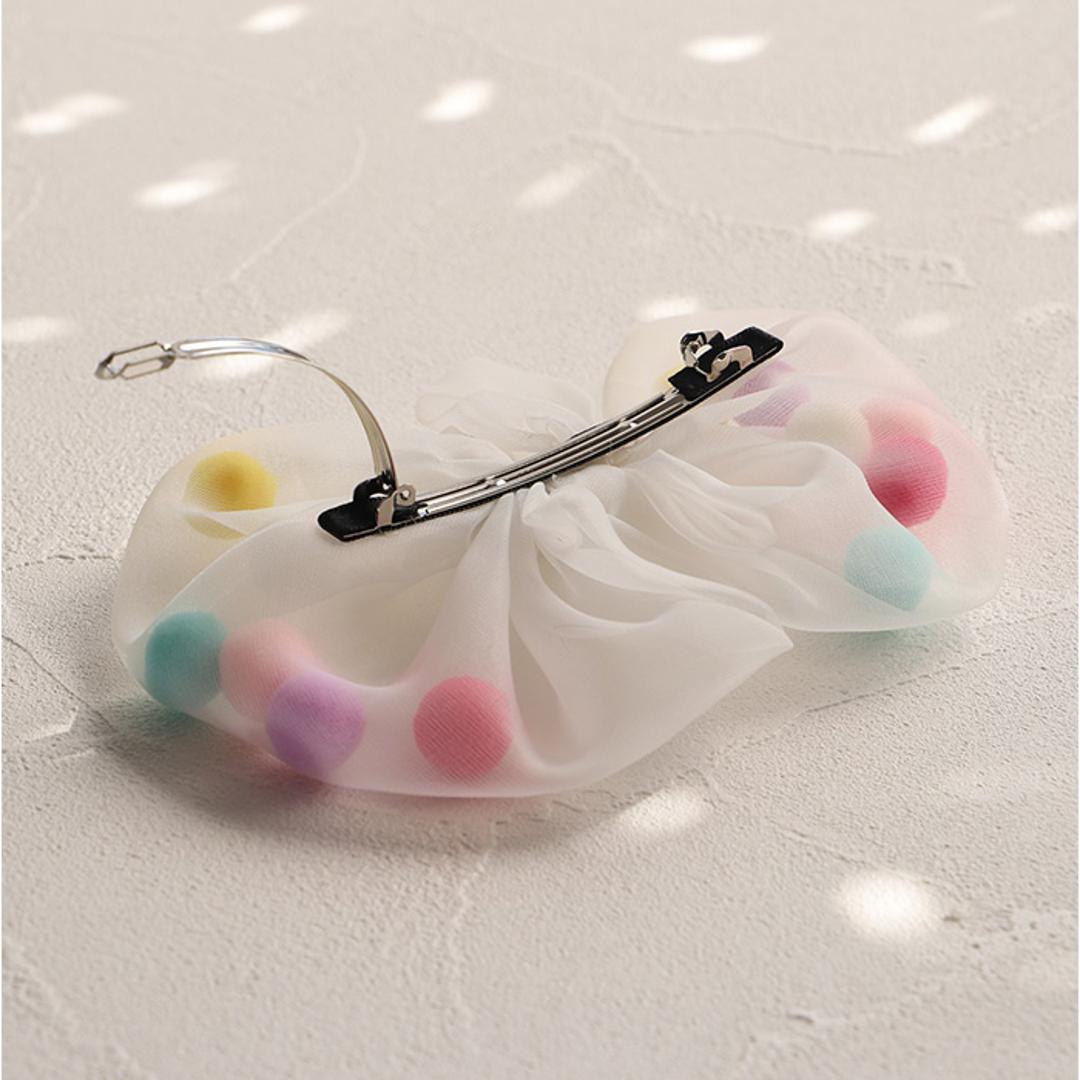 RORA ヘアクリップ 通販 ローラ ボニー ヘアークリップ ヘアアクセサリー 髪飾り キッズ 子供 子ども こども リボン ポンポン 大きめ しっかり かわいい おしゃれ 女の子 女子 入園式 卒園式 入学式 卒業式 発表会 結婚式 キッズファッション ホワイト ・