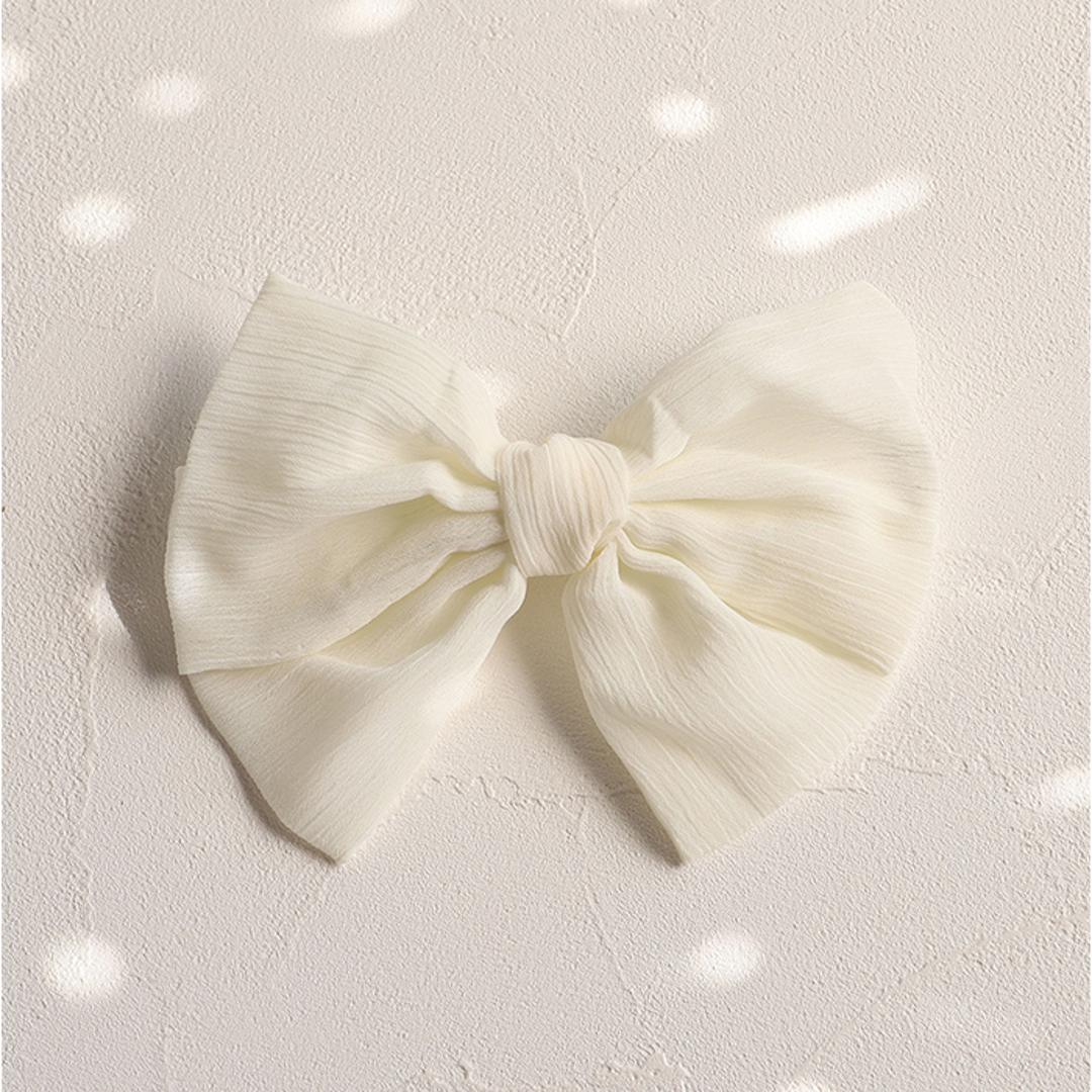 RORA ヘアクリップ 通販 ローラ ケイト バレッタ ヘアアクセサリー 髪飾り キッズ 子供 子ども こども リボン 透け感 大きめ しっかり かわいい おしゃれ 女の子 女子 入園式 卒園式 入学式 卒業式 フォーマル 発表会 結婚式 キッズファッション アイボリー ・