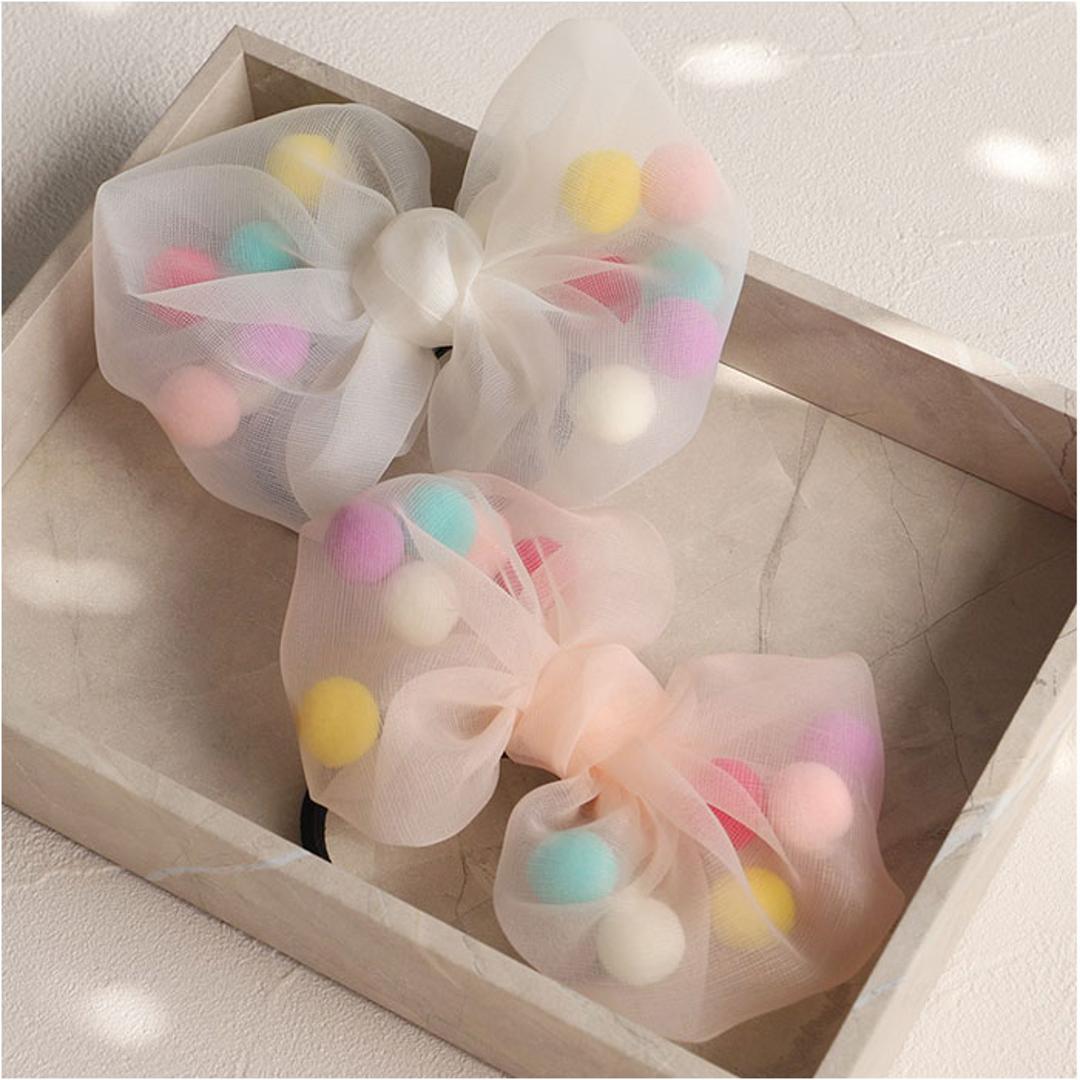 RORA ヘアゴム 通販 ローラ ドロシー 髪ゴム ヘアアクセサリー 髪飾り キッズ 子供 子ども こども 女の子 女子 リボン ポンポン かわいい おしゃれ カジュアル フォーマル 入園式 卒園式 入学式 卒業式 結婚式 発表会 キッズファッション ホワイト ・