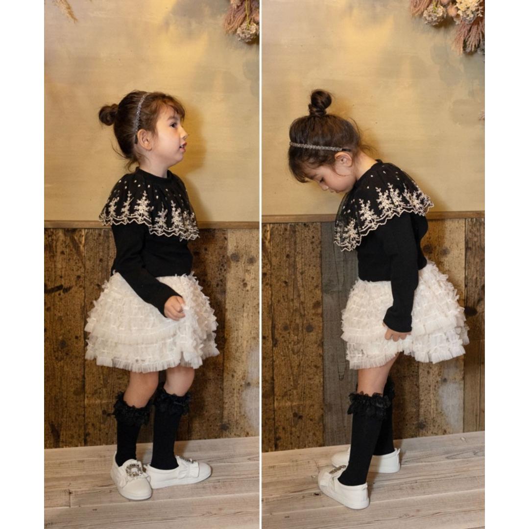 Rora 子供服 スカート 通販 ナデシコ フリフリリボンスカート フレアスカート キッズ 女の子 女子 リボン レース フォーマル カジュアル パーティー お出かけ 誕生日 記念日 かわいい オシャレ 可愛い おしゃれ ボトムス 子ども服 キッズファッション ベージュ 110cm