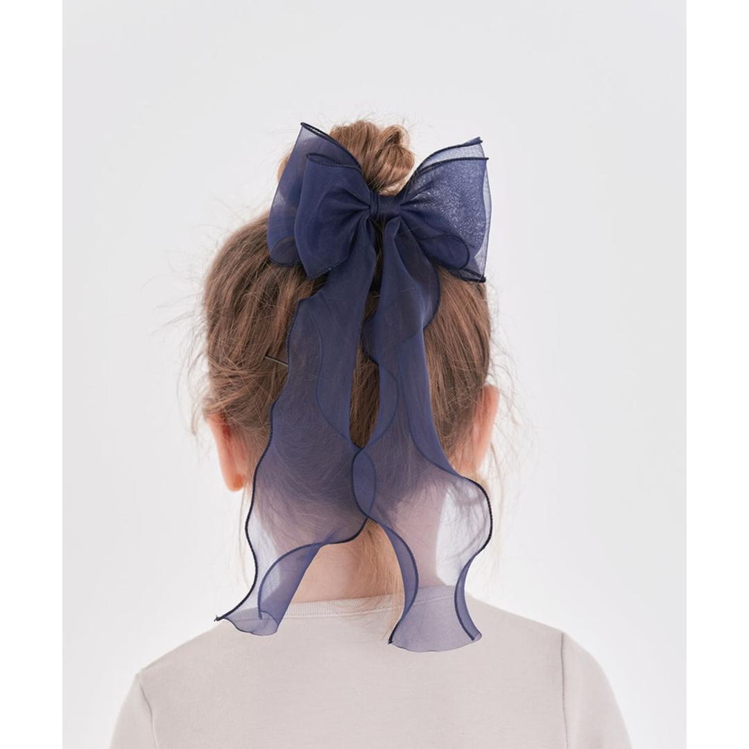 Rora キッズ ヘアゴム リボン 通販 オーガンジー 38042101 アンジュオーガンジーリボンヘアゴム 大きめ 女の子 大人っぽい 卒園式 入学式 卒業式 おしゃれ かわいい オシャレ 可愛い ヘアアレンジ ヘアーアクセサリー ヘアアクセサリー キッズファッション ブラック フリー