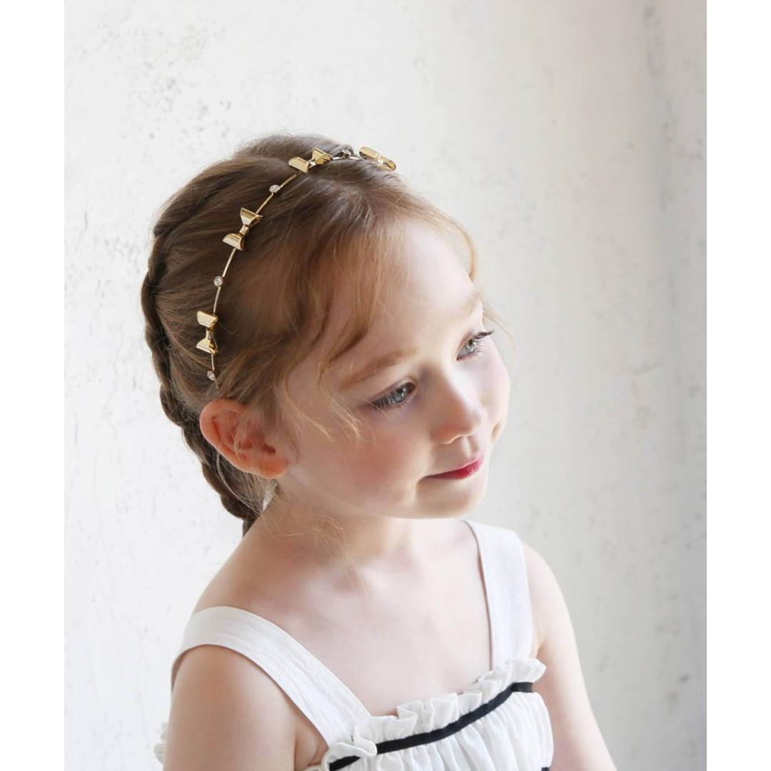細い カチューシャ キッズ キラキラ リボン 通販 ヘッドドレス 髪飾り 女の子 子供 子ども こども セレモニー 卒園式 入学式 卒業式 結婚式 ピアノ発表会 かわいい おしゃれ シンプル ヘアアレンジ ヘアーアクセサリー ヘアアクセサリー キッズファッション ゴールド フリー