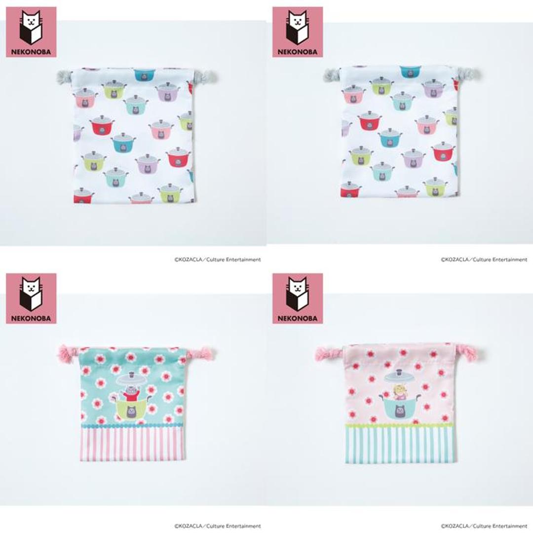 NEKONOBA グッズ 通販 ネコノバ 巾着 セット 巾着袋 きんちゃく コップ袋 小物入れ 給食袋 ポーチ バッグ 3枚セット 3サイズセット 3枚組 猫 ねこ ネコ 猫グッズ キャラクター かわいい おしゃれ 可愛い オシャレ キッズファッション ゆかいなネコ台湾ver1 ・