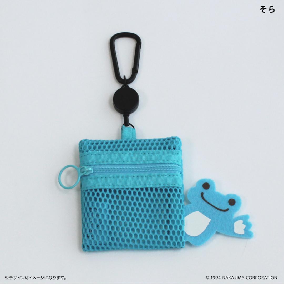 かえるのピクルス グッズ 通販 pickles the frog メッシュポーチ リール付き ポーチ 小さめ ミニポーチ メッシュ 小物入れ 化粧ポーチ カラビナ付き かわいい キャラクター カエルグッズ ピクルスザフロッグ おしゃれ 可愛い オシャレ ベーシック ・
