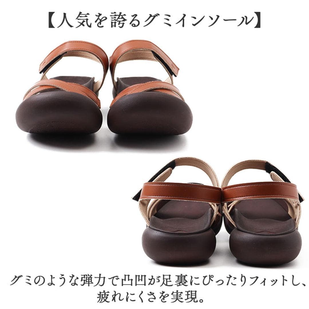 リゲッタカヌー サンダル CJFD5326a 通販 日本製 コンフォートサンダル ストラップサンダル RegettaCanoe リゲッタ カヌー クロスベルト ストラップ レディース 歩きやすい 履きやすい 痛くなりにくい 無地 おしゃれ シンプル レディース靴 ブラック M(23-23.5cm)