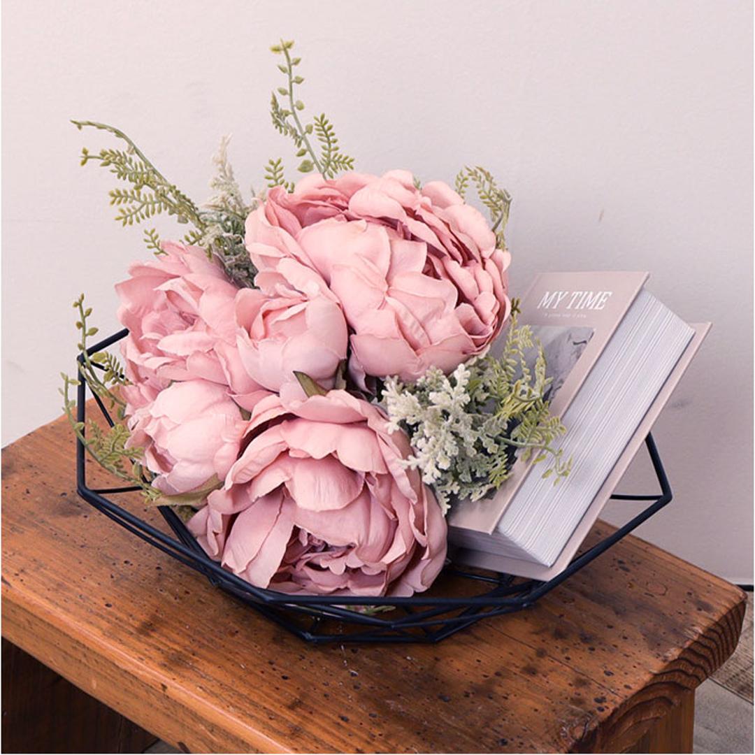 ブーケ 造花 通販 インテリア 花束 花 ピオニー アーティフィシャルフラワー アーティフィシャルグリーン アートフラワー フェイクフラワー フェイクグリーン おしゃれ シンプル 人工観葉植物 花材 FB-2595 ブライズピオニーミックスブーケ ポピー YDM クリーム ・