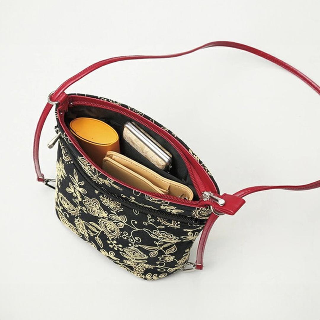 ショルダーバッグ 2way レディース 954144 通販 ショルダーバック ショルダー 肩掛け ななめ掛け 斜めかけ トート 手提げ トートバッグ トートバック 柄 おしゃれ 京都三昌 ペイズリー ギフト プレゼント 贈り物 レディースファッション ショルダーバッグ/ブラック ・